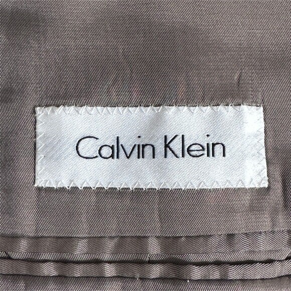 CALVIN KLEIN Men Blazer Sport Coat 2-Button Jacket 42L SILK/WOOL Gray Windowpane - Picture 10 of 10